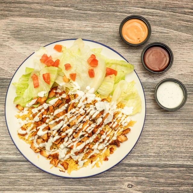 1. Grilled Chicken Over Rice.