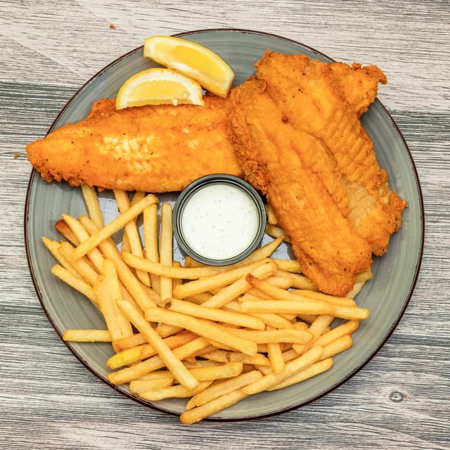 9. Tilapia Fish (2 Pcs) with Fries.